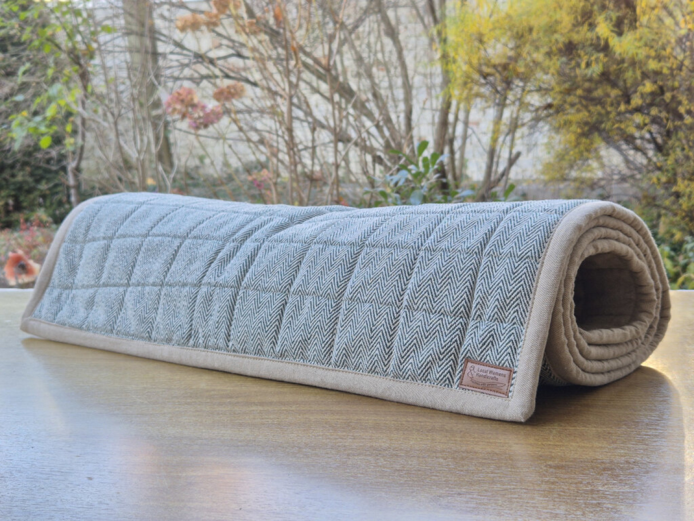 Handgewebte Yoga-Matte aus Baumwolle in Grün – Einzelstück von LWH, Nepal