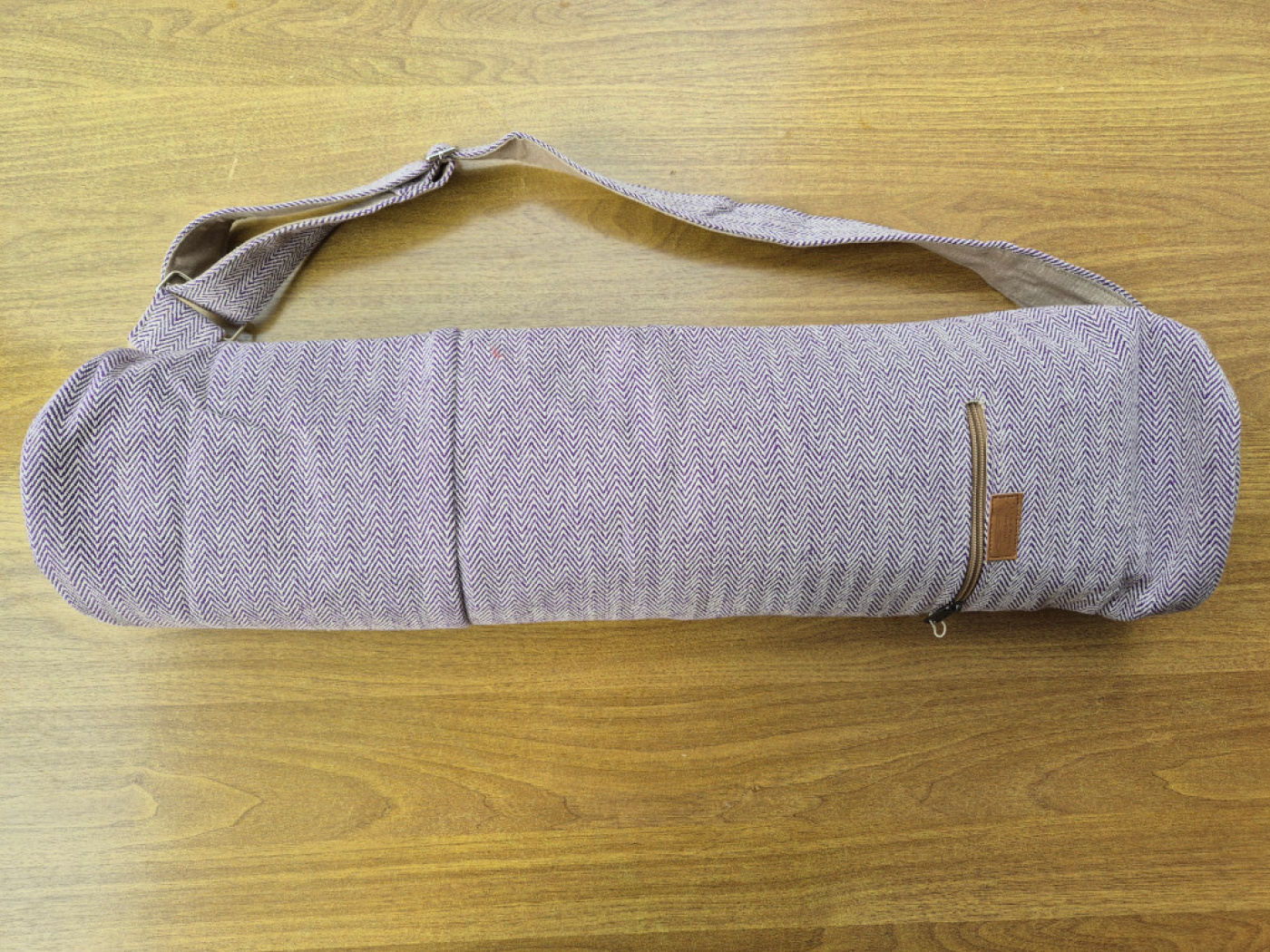 Yoga-Matte mit passender Transporttasche | Handgewebt aus Baumwolle | Lila (Violett) | LWH