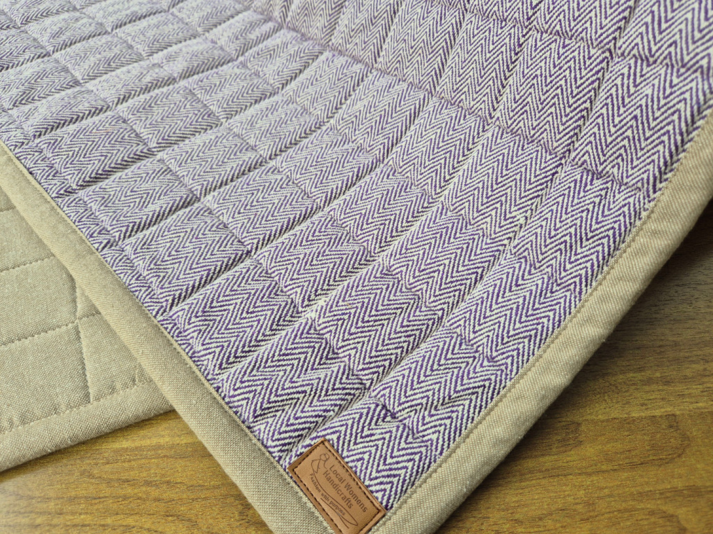 Yoga-Matte mit passender Transporttasche | Handgewebt aus Baumwolle | Lila (Violett) | LWH