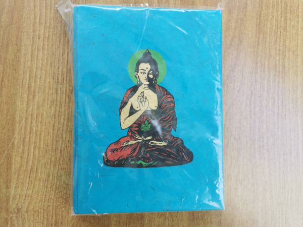 Extra dickes Lokta-Notizbuch  | Motiv: Buddha | ca. 15x20cm, ~60 Seiten, Farbe auswählbar