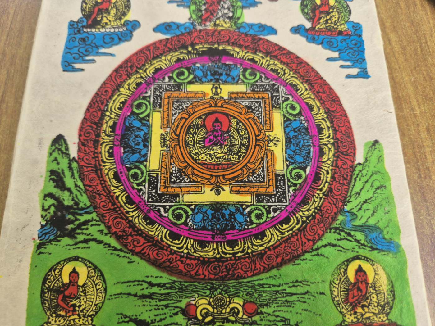 Handgefertigtes Lokta-Notizbuch mit Buddha-Mandala aus Nepal