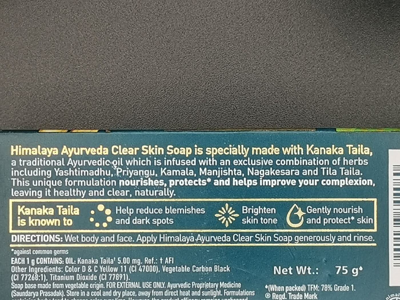 Himalaya Ayurveda Seife Clear Skin | Pflanzliche Pflege | 75 g