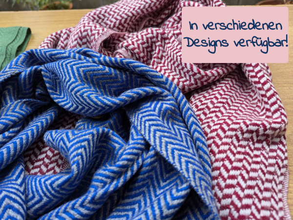 Kaschmir Schal - Muffler (Zacken-Muster, ca. 30x150cm) | Handgemacht, WSDO | in verschiedenen Farben verfübar