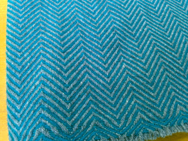 100% Kaschmir Pashmina 70x200cm | Türkis-Grau | Stola, Handmade, WSDO - EINZELSTÜCK
