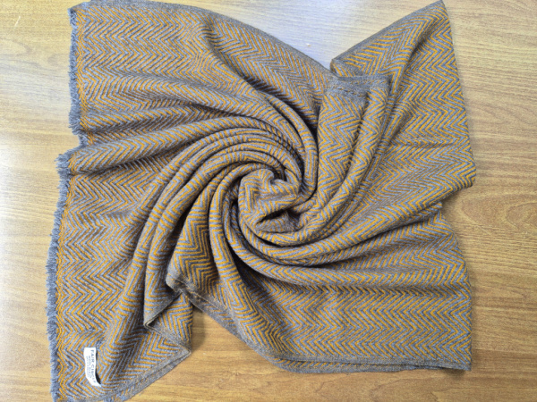 100% Kaschmir Pashmina 70x200cm | Ocker-Grau | Stola, Handmade, WSDO - EINZELSTÜCK