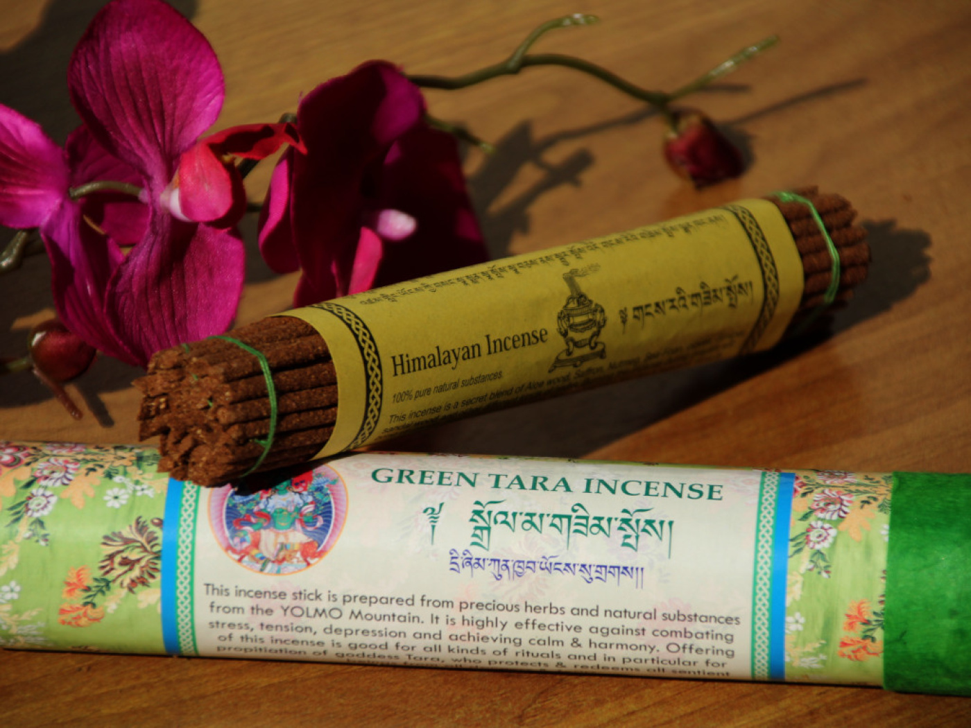 Green Tara Räucherstäbchen – handgerollt in Nepal, 100 % natürlich, ohne Holzträger