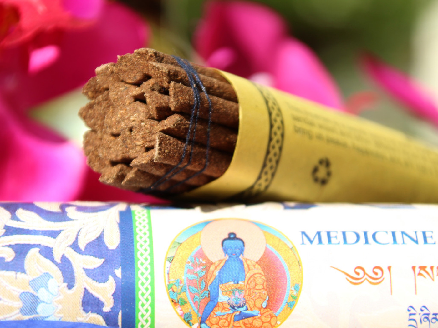 Medicine Buddha Räucherstäbchen – handgerollt in Nepal, 100 % natürlich, ohne Holzträger