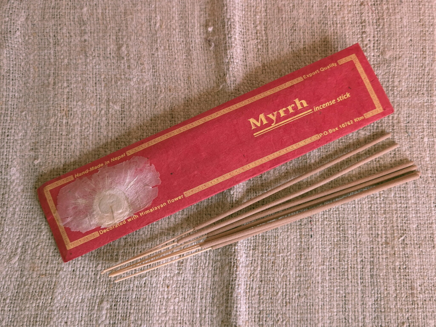 Myrrh Räucherstäbchen mit Holzträger