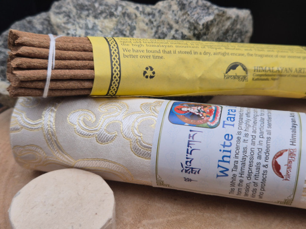 White Tara Räucherstäbchen – handgerollt in Nepal, exklusive Himalaya-Mischung, ohne Holzträger