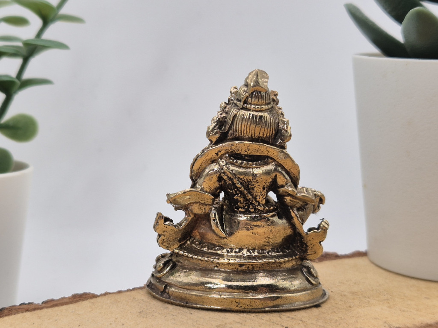 Kubera / Jambhala aus Messing | Mini Statue | 5,3 cm | Wohlstandsgott | Handgefertigt in Nepal