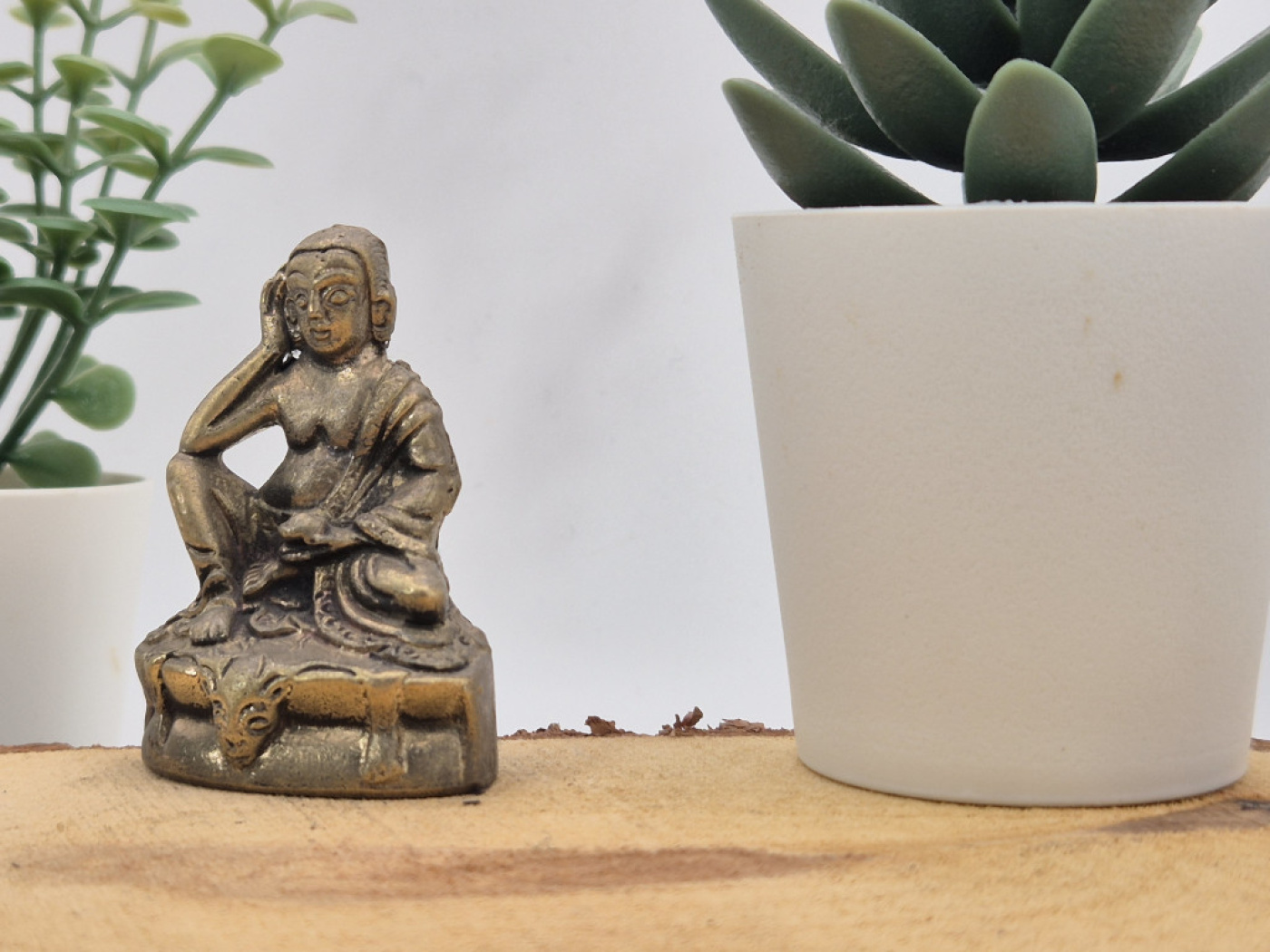 Milarepa aus Messing | Mini Statue | 5,3 cm | Tibetischer Yogi | Handgefertigt in Nepal