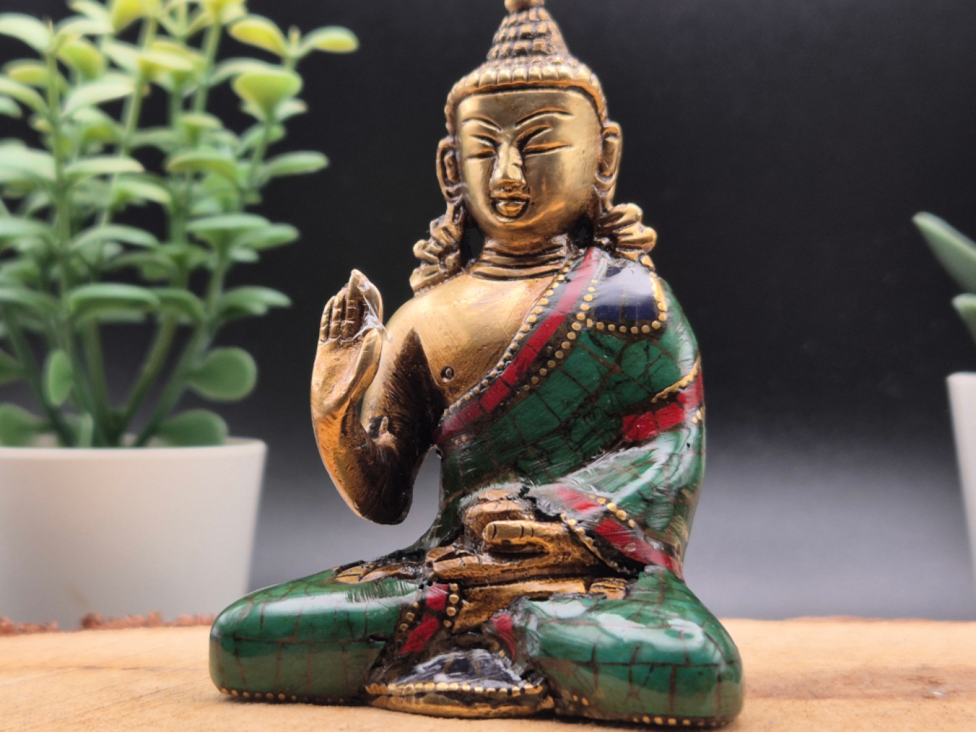 Verzierter Beschützer Buddha aus Messing | ca.7cm