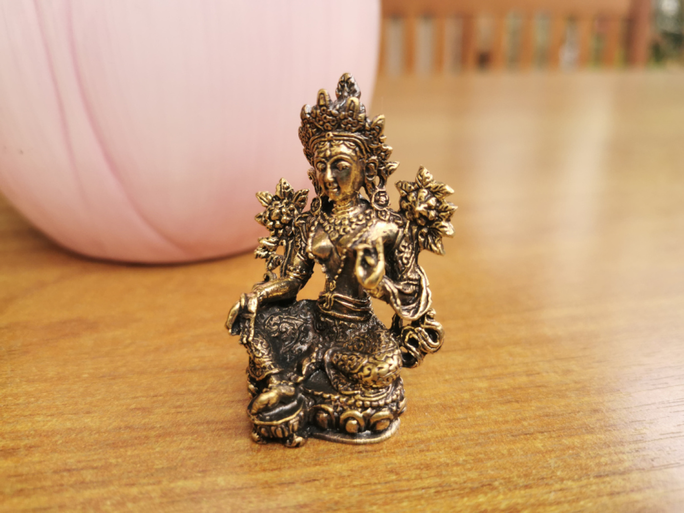 Mini Green Tara Figur aus Messing (5cm)