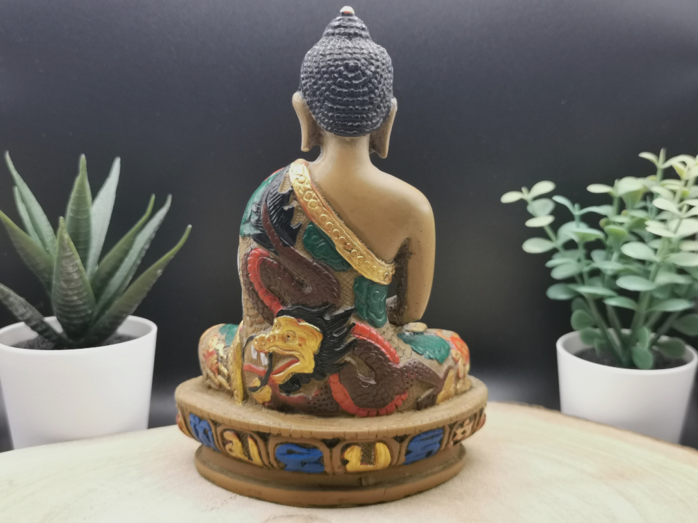 Meditierender Buddha aus Resin | Handbemalt, ca. 13cm, Gießharz