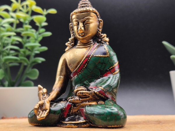 Verzierter Medizin Buddha aus Messing | 7cm, ca. 230g