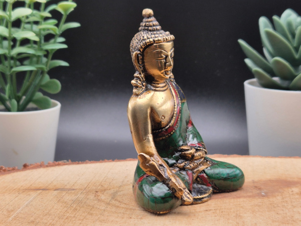 Verzierter Medizin Buddha aus Messing | 7cm, ca. 230g