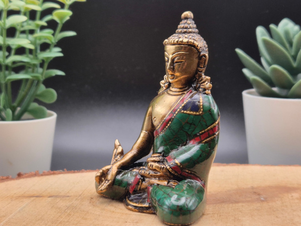 Verzierter Medizin Buddha aus Messing | 7cm, ca. 230g