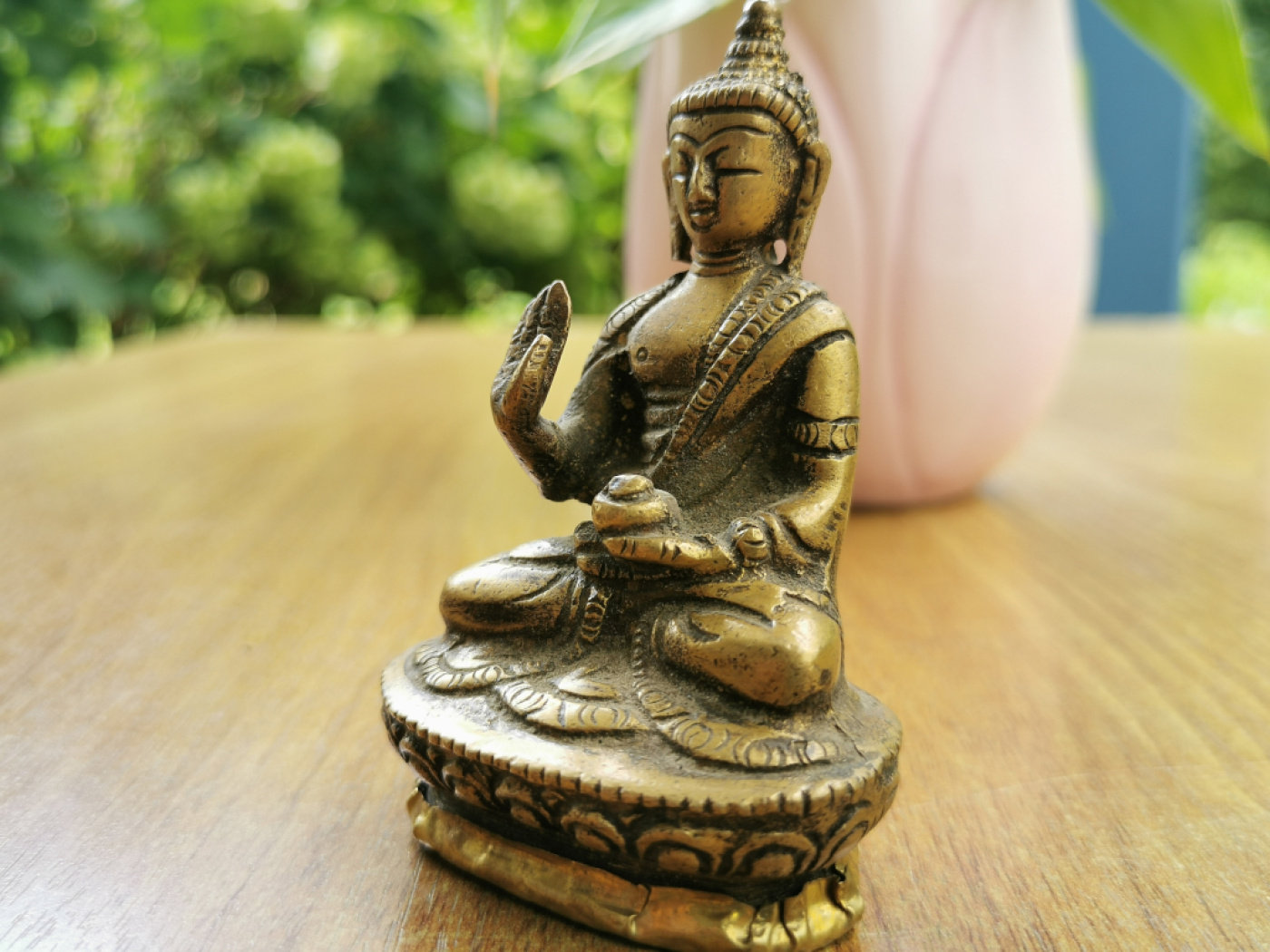 Kleiner Beschützer Buddha aus Messing | matt | ca.8cm