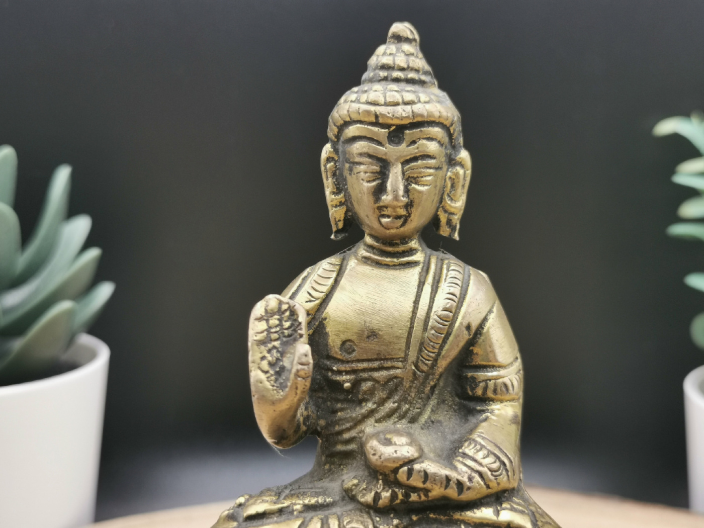 Beschützer Buddha aus Messing | ca. 9cm, ca. 300g