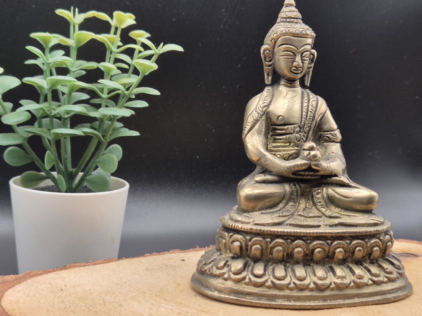 Meditierender Buddha aus Messing | ca. 10 cm | Klassische Dhyana-Mudra | Einzelstück