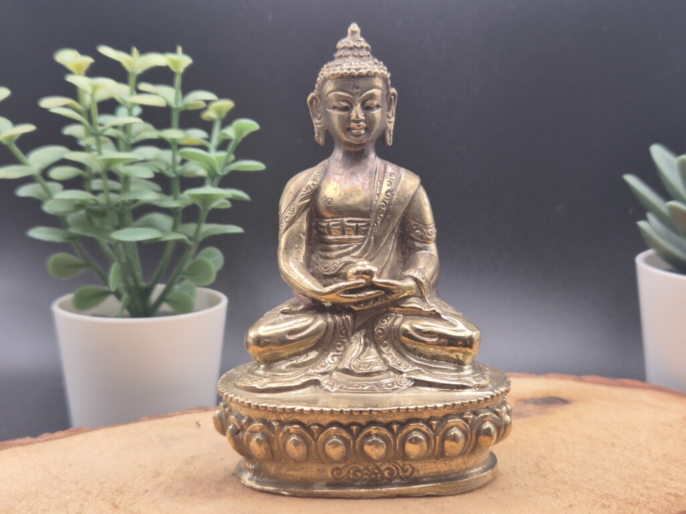 Meditierender Buddha aus Messing | Dhyana Mudra | ca. 9 cm
