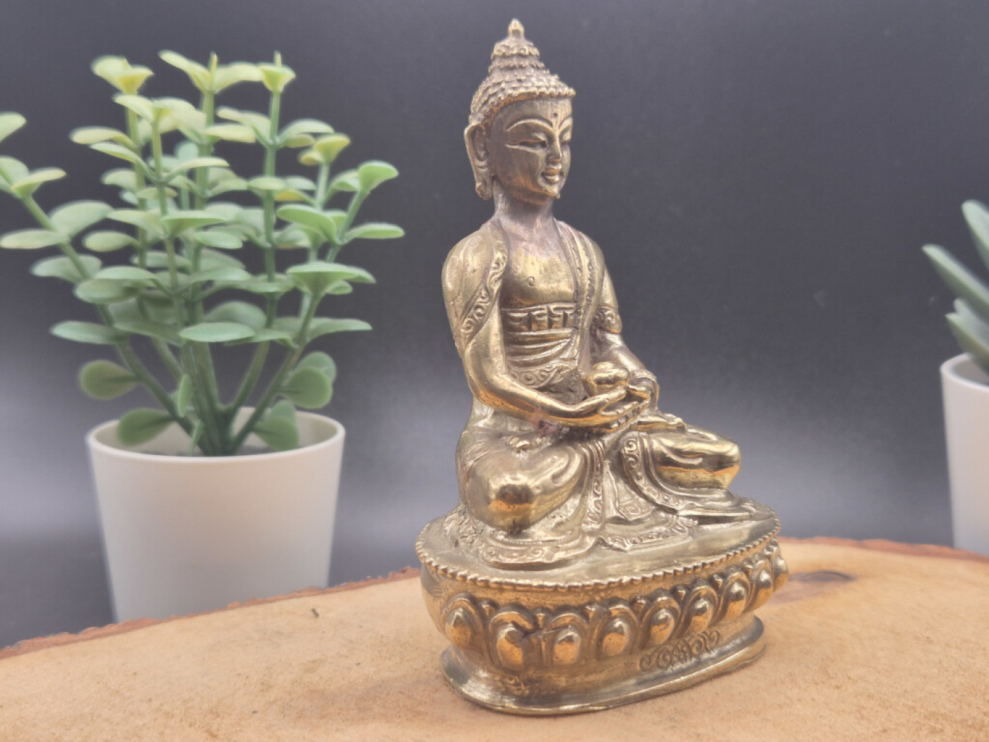 Meditierender Buddha aus Messing | Dhyana Mudra | ca. 9 cm