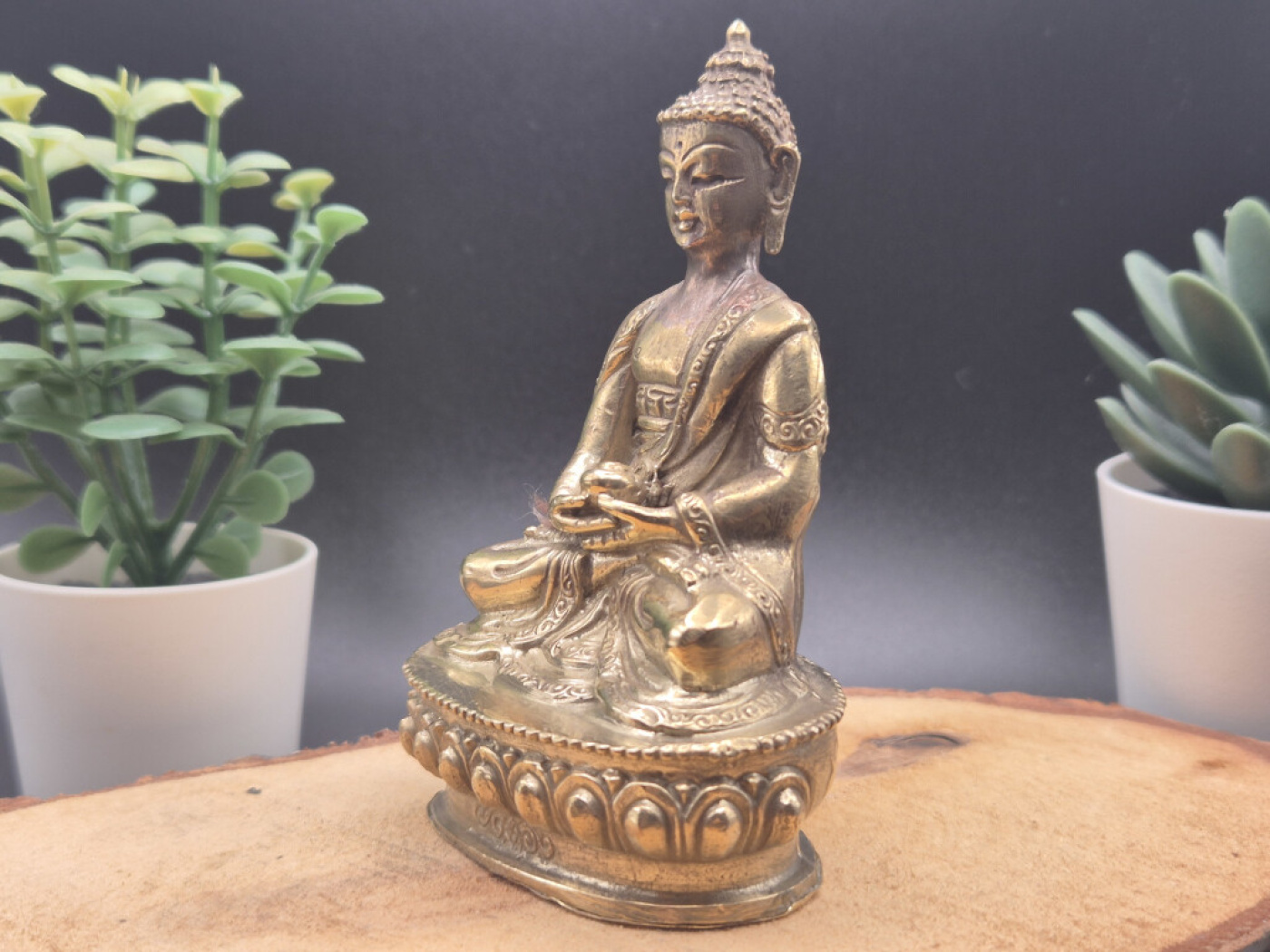 Meditierender Buddha aus Messing | Dhyana Mudra | ca. 9 cm