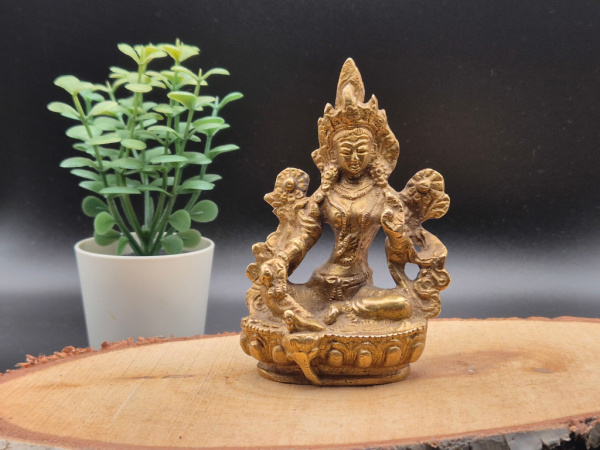 "Green Tara" Statue aus Messing | ca. 9cm