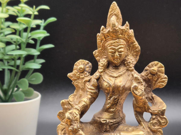 "Green Tara" Statue aus Messing | ca. 9cm