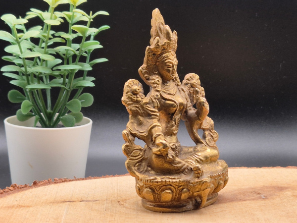 "Green Tara" Statue aus Messing | ca. 9cm