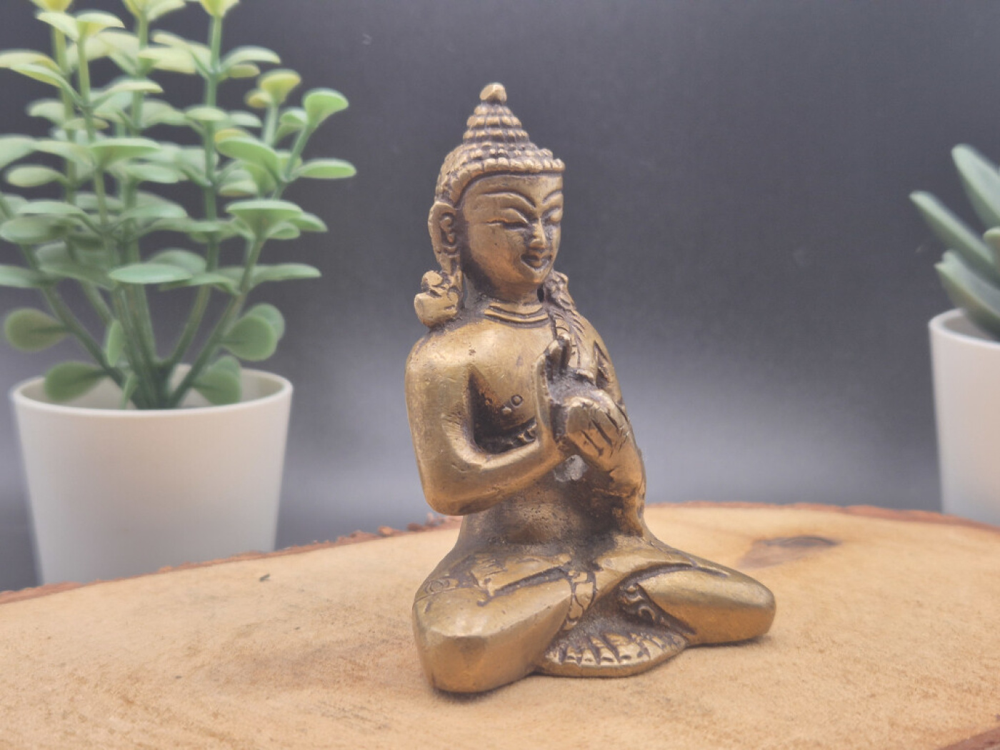 Vairocana Buddha aus Messing | Dharmachakra Mudra | ca. 8 cm