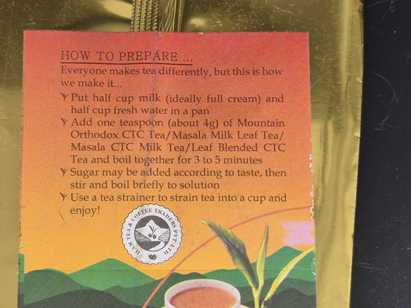 Special Nepali Milk Tea | CTC-Schwarztee ohne Gewürze