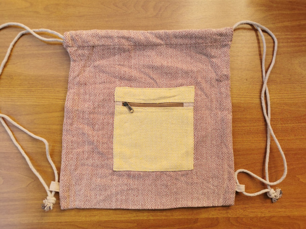 Turnbeutel aus Hanfgewebe | Ethno-Stil, Hipster-Beutel (100% natürlich) - Muster wählbar
