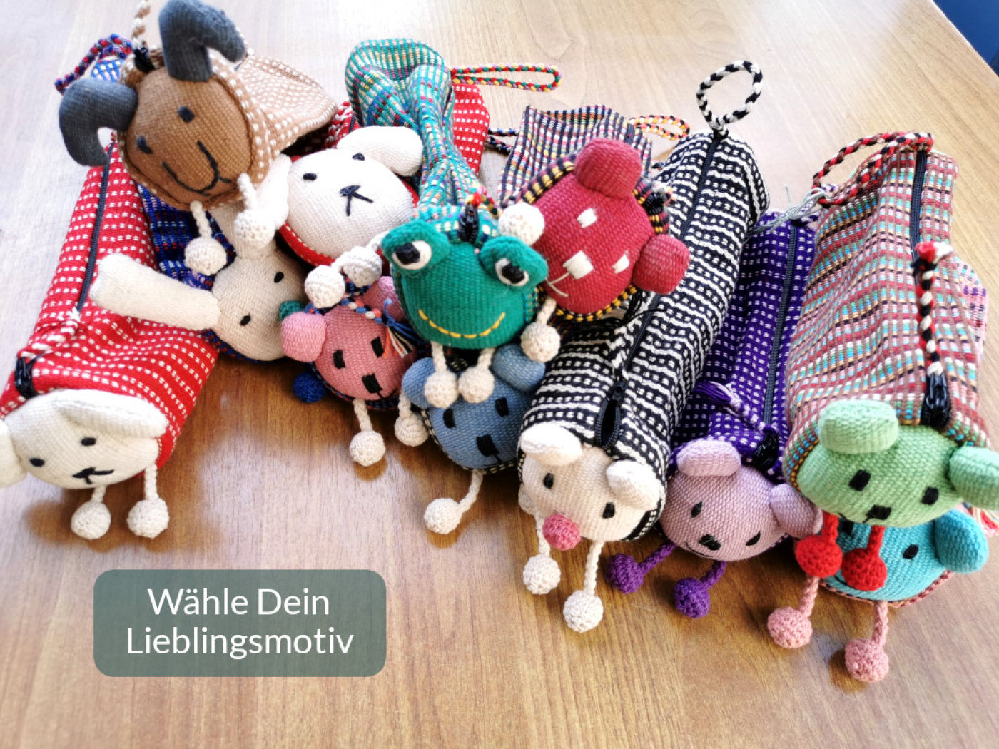 Federmäppchen mit Tiermotiv aus Baumwolle - Wähle Dein Lieblingsmotiv