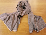 Stola 70x200cm mit Jacquard-Muster | 100% Kaschmir, dunkelbraun | Handgemacht, WSDO - EINZELSTÜCK