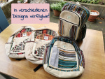 Hanf-Rucksack | Nepal-Style, handgewebte Hippie Tasche | Design wählbar