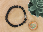 Lavastein Mala-Armband mit Buddha-Kopf