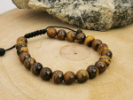 Tigerauge Mala-Armband | 8mm, größenverstellbar