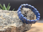 Lapislazuli Armband mit abgerundeten Rechteckperlen | Handgemacht | Elastisch