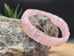 Rosenquarz Armband Damen & Herren – Rechteckige Edelsteinperlen, Handgemacht, Elastisch, Heilstein Schmuck