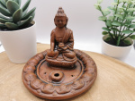 Räucherstäbchen-Halter aus Ton "Segnender Buddha" | Für Räucherstäbchen mit Halter