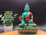 Medizin Buddha Statue aus Resin | Handbemalt aus Nepal | 13 cm